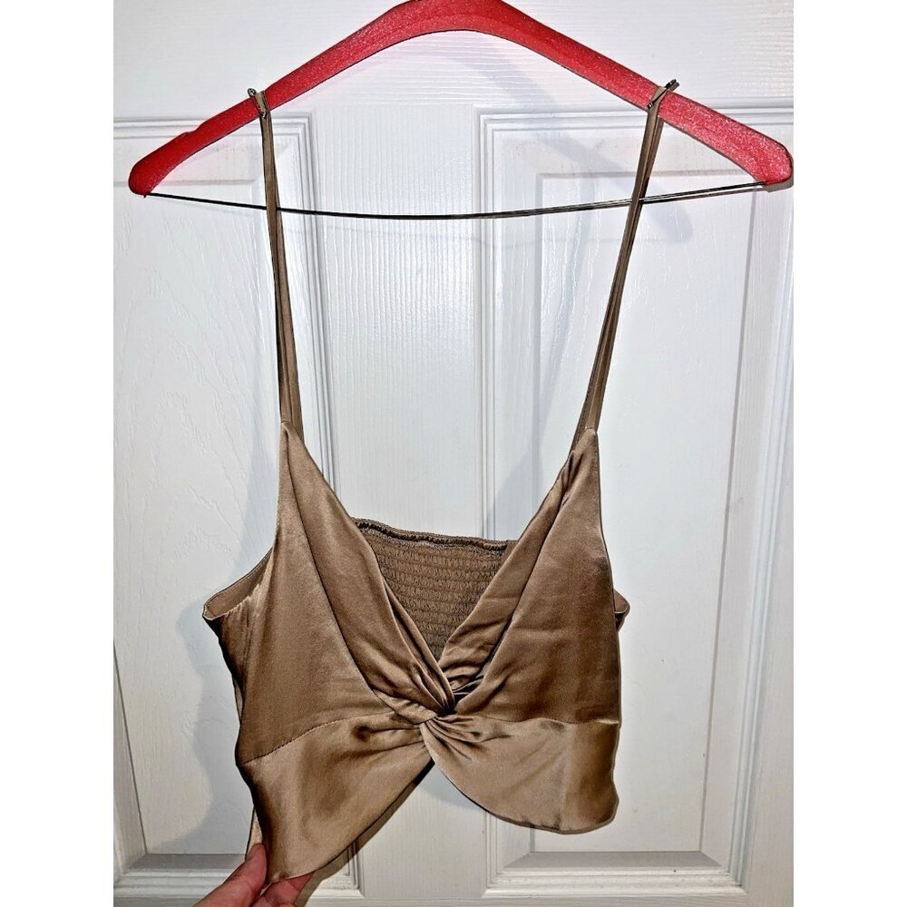 CAMI N.Y.C. 100% Silk Sleeveless Bustier Cropped Tank Top Sz M - Picture 2 of 10